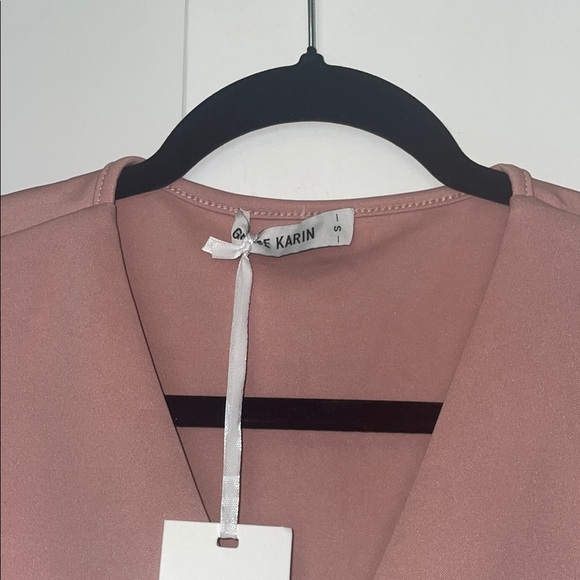 Grace Karin Pink Peplum Blouse with Flutter Sleeves - Picture 2 of 5